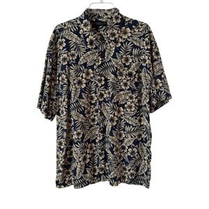 Cactus Black Label Mens Casual Button Down Shirt Tropical Hawaiian Print